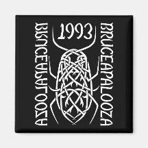 White Print Square Magnet