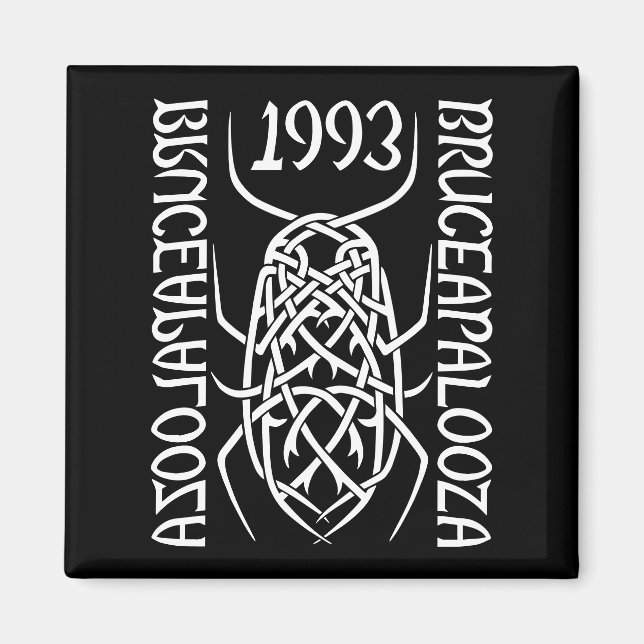 White Print Square Magnet (Front)