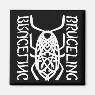 White Print Square Magnet