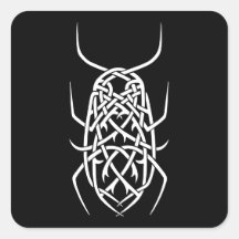 White Print Square Sticker