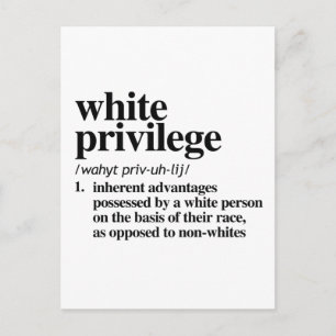 White Privilege Definition Postcard