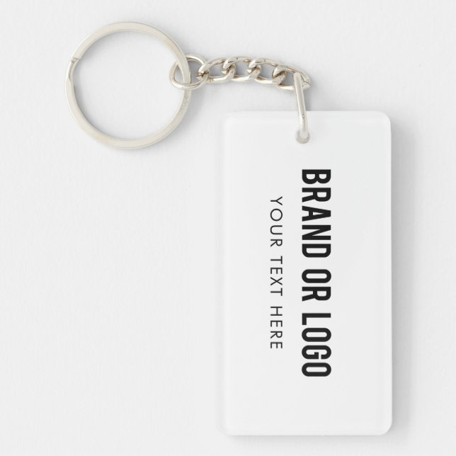 White Professional Business Company Logo White Key Ring (Front)