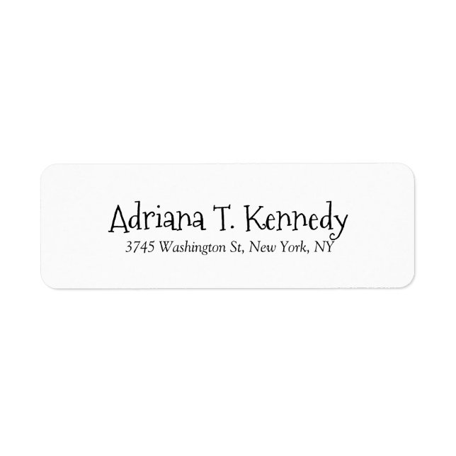 White Professional Elegant Simple Modern Return Address Label (Front)