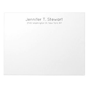 White Professional Elegant Simple Notepad