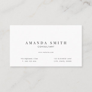 White Professional Modern Minimal Business Card