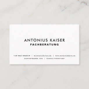 White professional monochrome elegant modern business card