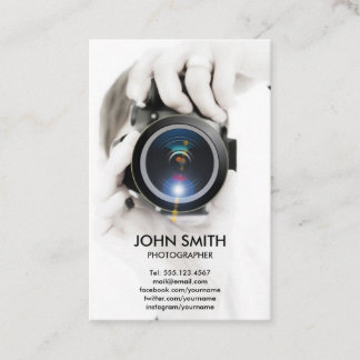 White Professional Photographer Business Card