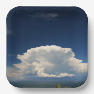 White Puffy Cloud             Paper Plate