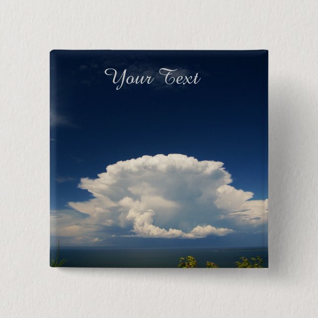 White Puffy Cloud Photo 15 Cm Square Badge (Front)