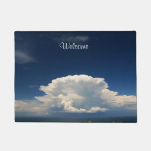 White Puffy Cloud Photo Doormat