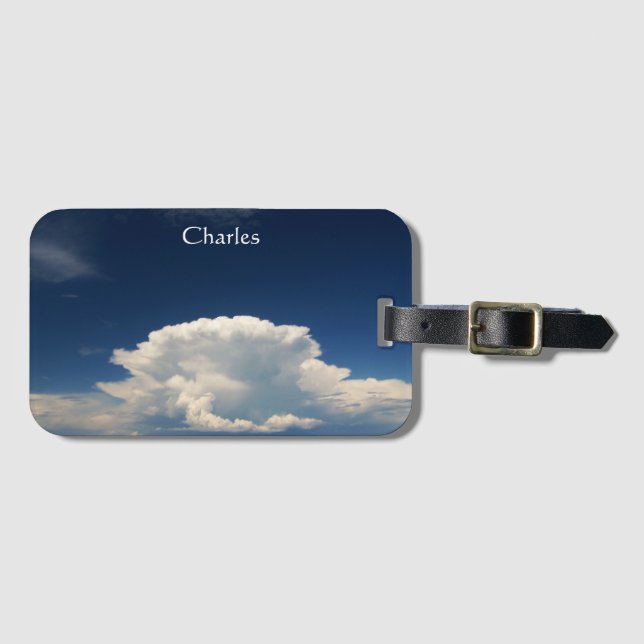 White Puffy Cloud Photo Luggage Tag (Front Horizontal)
