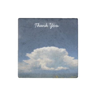 White Puffy Cloud Photo Stone Magnet