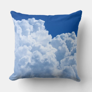 White puffy clouds in blue sky cushion