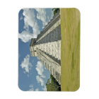 White puffy clouds over the Mayan Pyramid