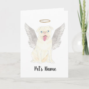 White Pug Folded Greeting Card