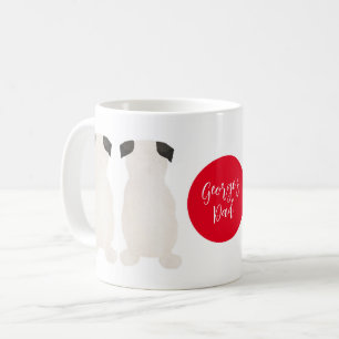 White Pug Gift for Dad Coffee Mug