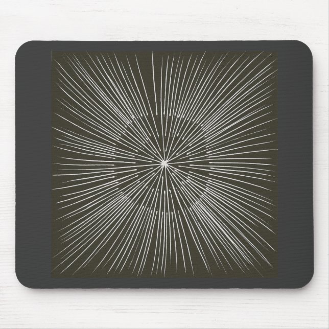 White Pulsating Strokes on Black Mousepads (Front)