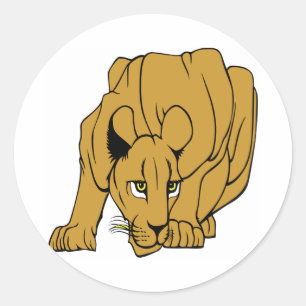 White Puma Cougar Panther Mountain Lion Classic Round Sticker