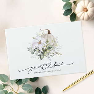 White Pumpkin and Eucalyptus Fall Wedding Guest Book
