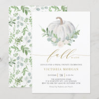 White Pumpkin and Greenery Fall Bridal Shower