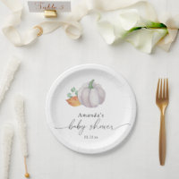 White pumpkin autumn baby shower