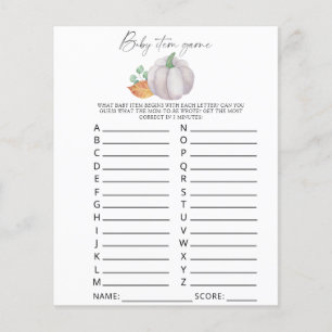 White pumpkin - Baby Item Game. Baby Shower Game