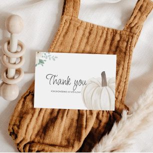 White Pumpkin Baby Shower Thank You Card