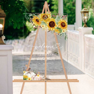 White Pumpkin Bridal Shower Acrylic Welcome Sign