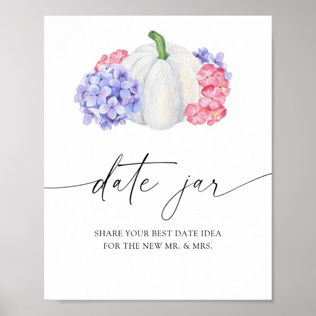 White pumpkin - date night ideas. Date jar bridal Poster (Front)