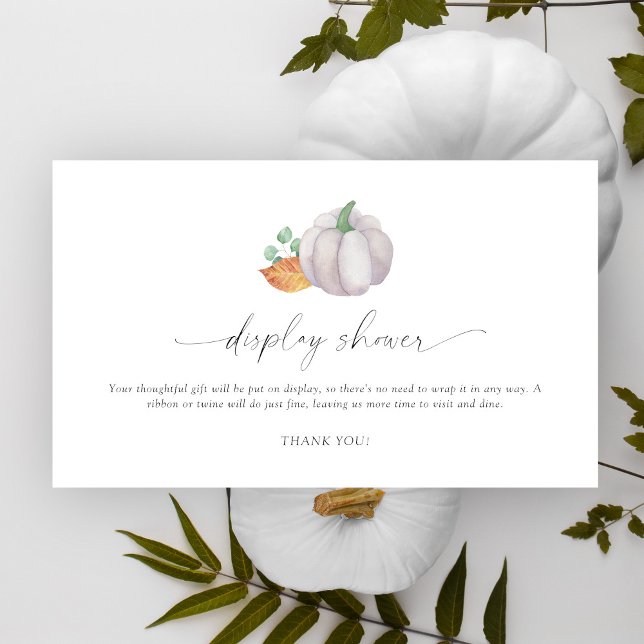 White pumpkin elegant - display shower enclosure card (Creator Uploaded)