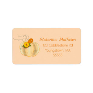 White Pumpkin Fall Address Labels Return Labels