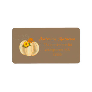 White Pumpkin Fall Address Labels Return Labels