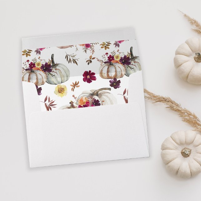 White Pumpkin Fall Floral Envelope (Creator Uploaded)