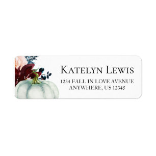 White Pumpkin Floral Address Labels