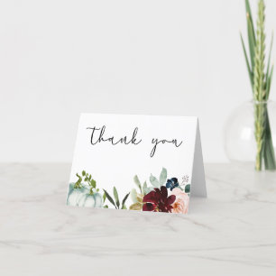 White Pumpkin Floral Thank You Card