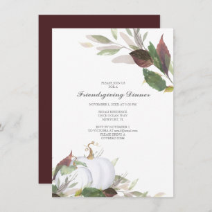 WHITE PUMPKIN Friends Giving Invite
