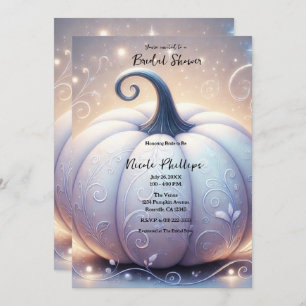 White Pumpkin Glow Sparkle Lights Bridal Shower Invitation
