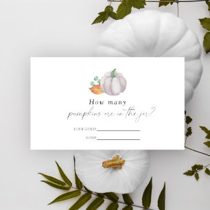 White pumpkin - Guess how many pumpkins game Enclosure Card