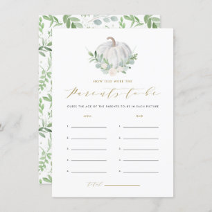 White Pumpkin How Old Were the Parents Game Enclosure Card