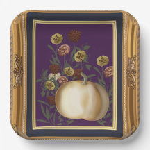 White Pumpkin Moody Floral in Ornate Gold Frame