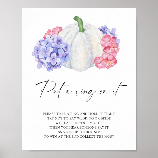 White pumpkin - put a ring on it game poster (Front)