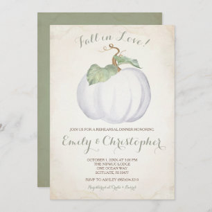 White Pumpkin Rehearsal Dinner Invitation