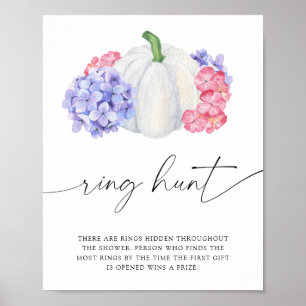 White pumpkin - ring hunt bridal shower game poster