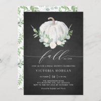White Pumpkin Rustic Chalkboard Fall Bridal Shower