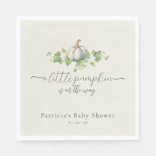 White Pumpkin Rustic Farmhouse Baby Shower Napkins