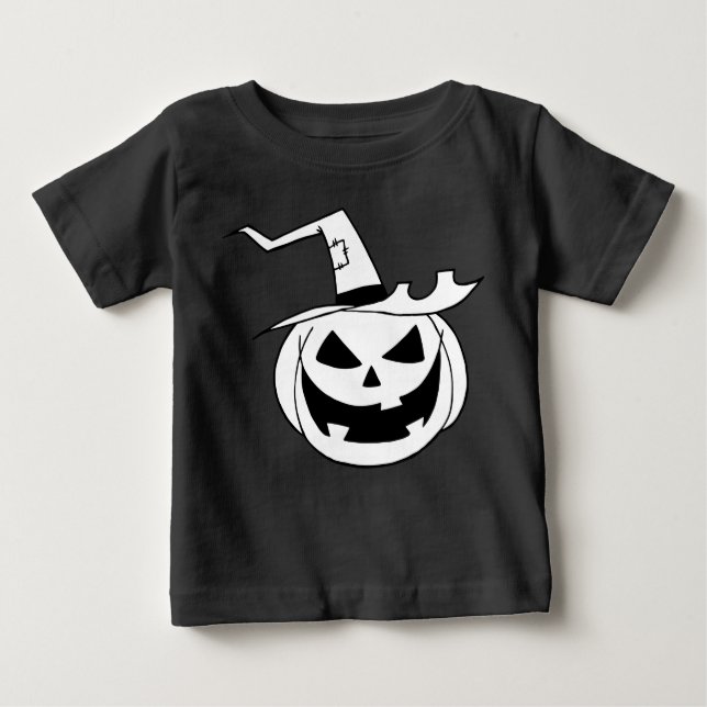 White Pumpkin w/Hat Black Toddler FleeceSweatshirt Baby T-Shirt (Front)