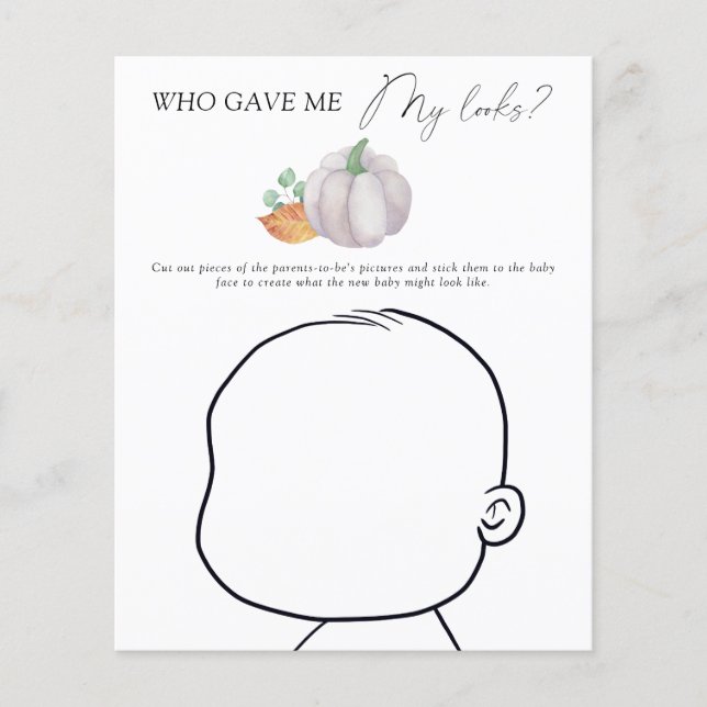 White pumpkin - Who gave me my looks baby game (Front)