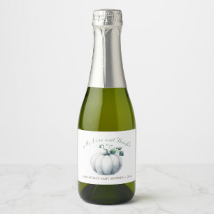 White Pumpkin Wine Label – Fall Baby Shower Favour