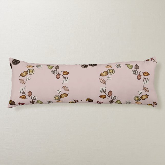 White Pumpkin with an Autumn Leaves Body Cushion (Front)