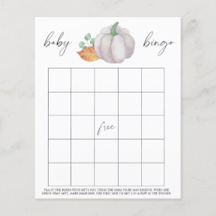 White pumpkin with greenery - Baby Bingo game